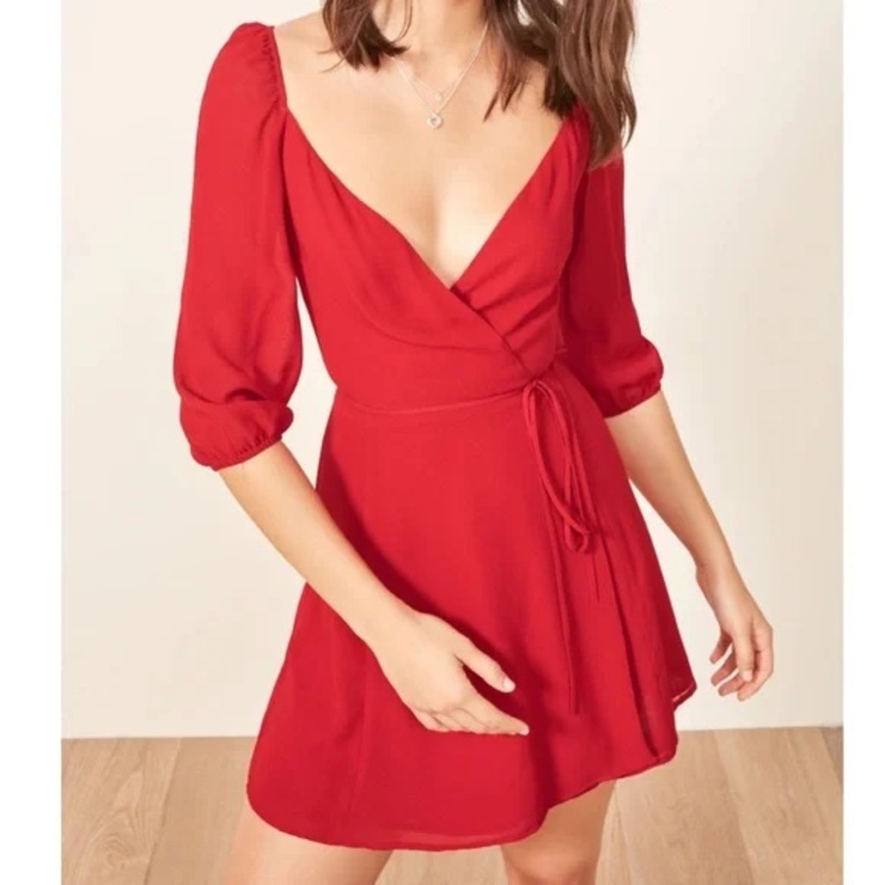 Reformation Eveleigh Red Mini Dress NWOT